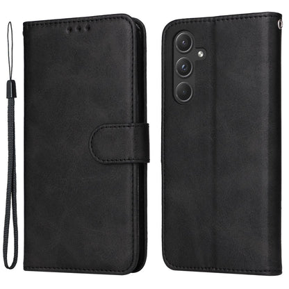 SKALO Samsung A55 5G PU Leather Wallet Case - Multiple Colors Black