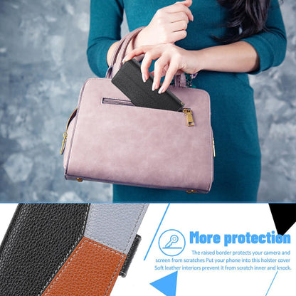 Case for Samsung Galaxy A22 4g Protection Three-color Stitching Coque Magnetic Mobile Phone Case Etui - Black