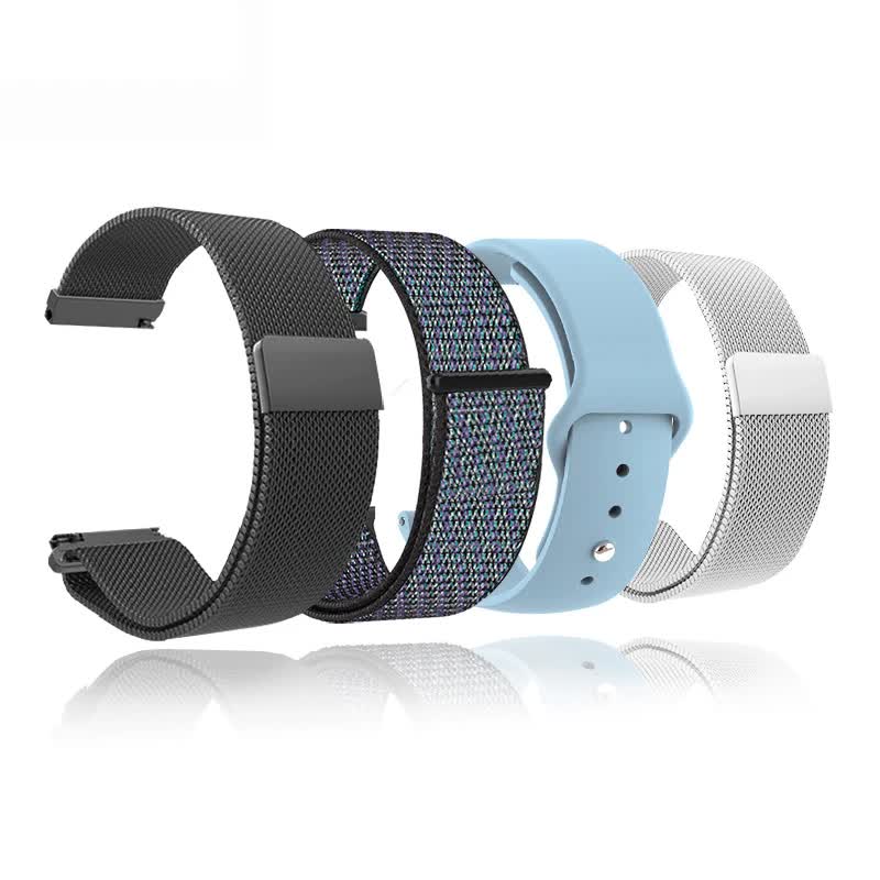 New 18mm 20mm 22mm Watchband for Garmin Venu 2S Wrist Strap Vivoactive 3 4S 4 Forerunner 245 645 Galaxy Watch 4 Classic 42 46mm PinkSand Nylon 20mm