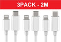 3-pack 2m Lightning cable charging and data transfer 2pcs USB-C White 3-PACK 2M charging cable