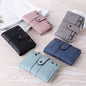 The New Trendy Foldable Small Wallet Women Leather Card Holder Wallet Light Green