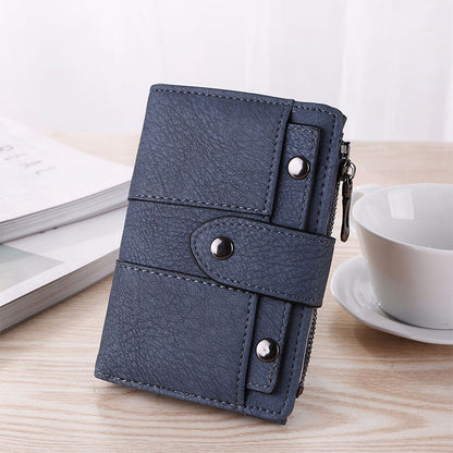 The New Trendy Foldable Small Wallet Women Leather Card Holder Wallet Light Green