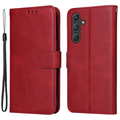 SKALO Samsung A55 5G PU Leather Wallet Case - Multiple Colors Red