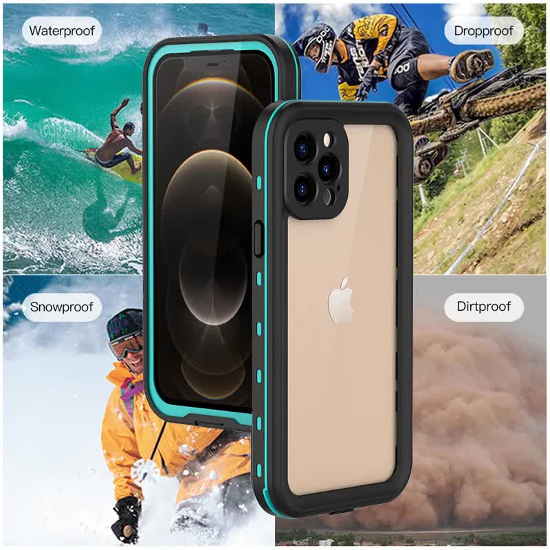 IP68 Waterproof Case for iPhone 15 14 13 12 11 Pro Max XS Max XR 7 8 RedPepper Transparent Protection Diving Underwater Swimming Outdoor Sports Black Black i-Phone 14 Pro