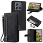 Compatible Case for Motorola Edge 50 Neo 5G / Moto S50 5G / Thinkphone 25 5G PU Leather Phone Case with Zipper Wallet 9 Card Slots Black