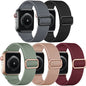 5-pack Nylon Stretch Band Compatible with Apple Watch 42mm 44mm 45mm Women Men, Fabric Elastic Bracelet Solo Loop Band for iWat—max