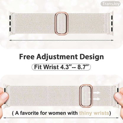 5-pack Nylon Stretch Band Compatible with Apple Watch 42mm 44mm 45mm Women Men, Fabric Elastic Bracelet Solo Loop Band for iWat—max