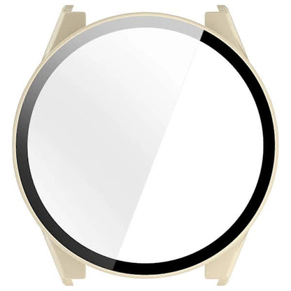 For Garmin Forerunner 970 Watch Case WANLONFENG PC Frame Protection with Tempered Glass Screen Protector - White White