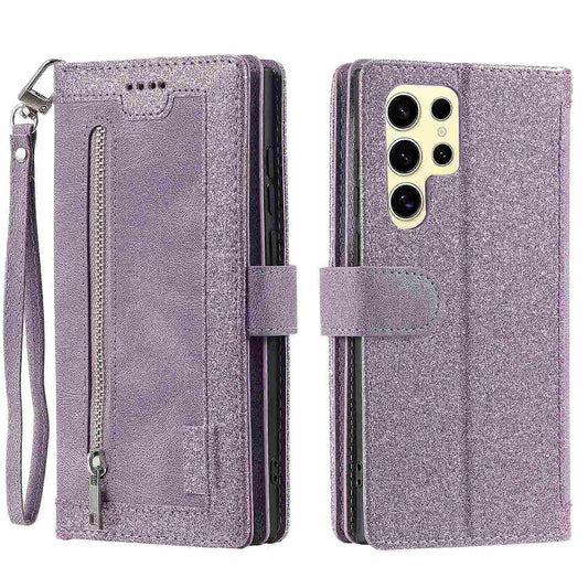 Samsung Galaxy S25 Ultra Mobile Case PU Leather Phone Cover with Zipper Wallet 9 Card Slots - Perfect Style F Style F
