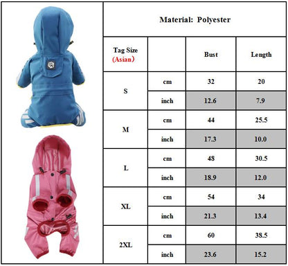 Dog Rainwear Raincoat Pet Hood Waterproof Jacket Clothing pink L
