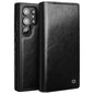 Compatible with Samsung Galaxy S24 Ultra Mobile Case Wallet Case Flip Stand Phone Protection Genuine Leather Black