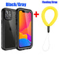 IP68 Waterproof Case for iPhone 15 14 13 12 11 Pro Max XS Max XR 7 8 RedPepper Transparent Protection Diving Underwater Swimming Outdoor Sports BK with Strap BK with Strap i-Phone 14 Pro Max