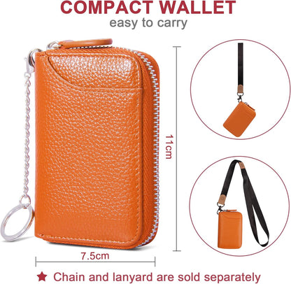 Credit Card Holder RFID Blocking Wallets Thin Mini Bag for Travel Card Case & Money Organizers Cash Envelope Wallet for Women Gift_yux Orange