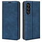Retro-skin Magnetic Leather Phone Case Dark Blue For Samsung Galaxy M34 5G