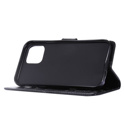 Compatible with iPhone, iPhone 12 / 12 Pro - Floral Case - Black Black Black