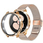 Compatible with Samsung Galaxy Watch 4 5 6 Bracelet Case 40mm 44mm Mesh Loop Stainless Steel Strap Bling Case Gold Set watch6 40mm