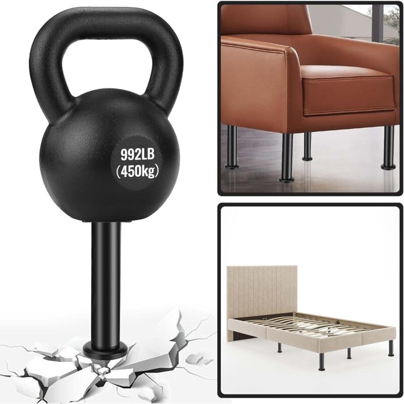 pcs Furniture Legs, 18-30 cm Adjustable Furniture Legs with 18 pcs Screws, Metal Bathroom Cabinet Feet for Sofa Cabinet Table Leg Chair - Black