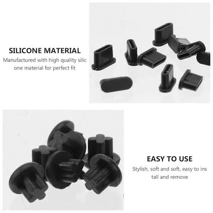 【PP】10 Pairs Small Phone Port Dust Cover Earphone Jack USB C Dust Cover Smartphone Dust Cover USB C Connector