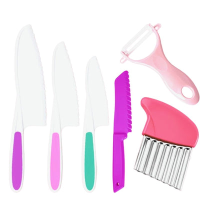 Child-Friendly Kitchen Set with Knife and Potato Peeler, Pink