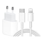 20W Fast Charger with 2m USB-C Cable, White, Compatible with iPhone