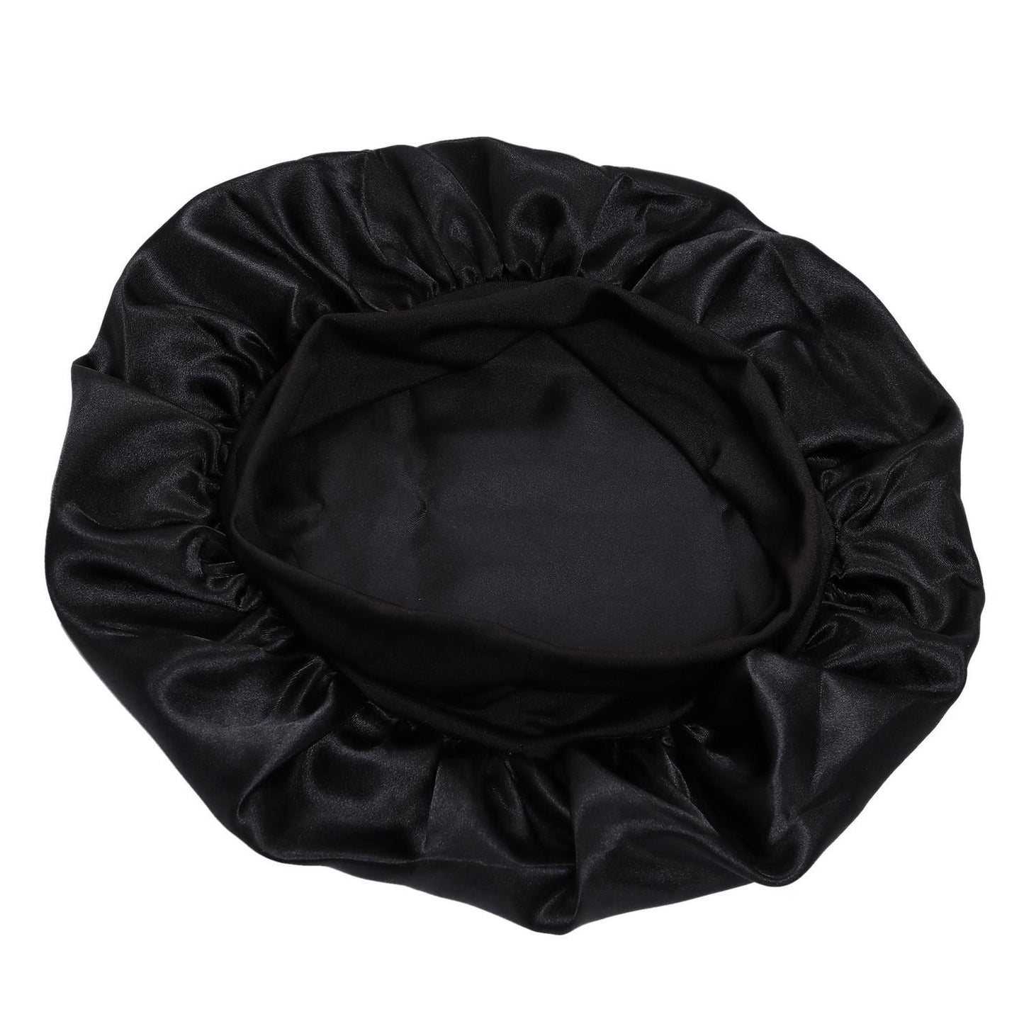 Satin Sleep Cap Black, One Size