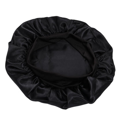 Satin Sleep Cap Black, One Size