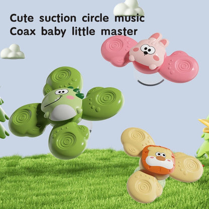 3-pack Baby Spinning Toy with Suction Cup, Green Yellow Pink, Educational Toys