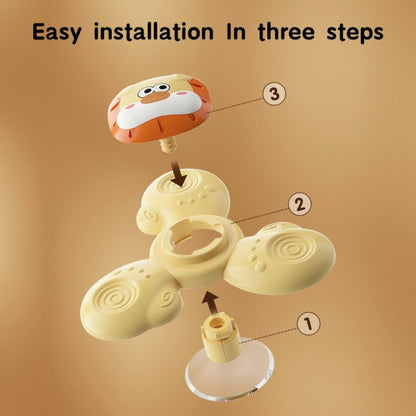 3-pack Baby Spinning Toy with Suction Cup, Green Yellow Pink, Educational Toys
