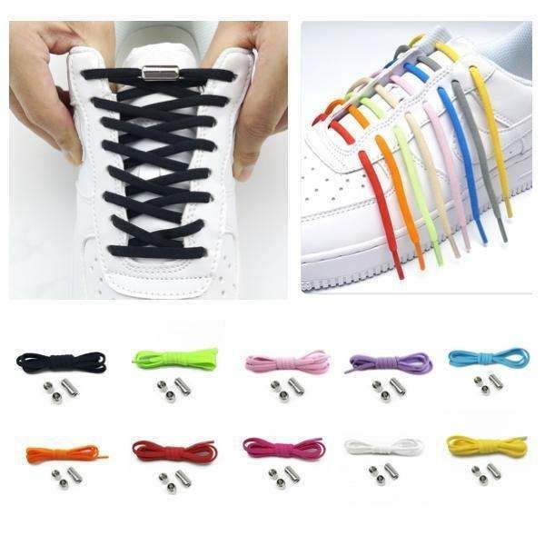 No-Tie Elastic Shoelaces 1 Pair, One Size, Red