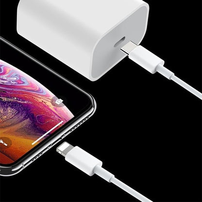 2pcs Fast Charger with USB-C to Lightning Adapter 20W, 2m Cable White