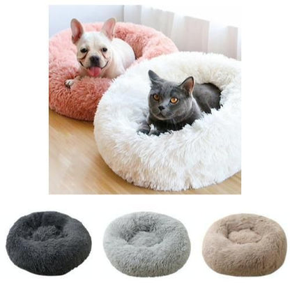 Fluffy Dog Bed Cat Bed, 60cm Light Brown