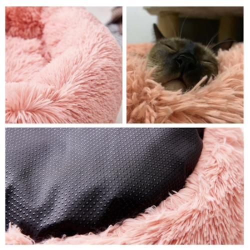 60cm Fluffy Dog Bed Cat Bed, Dark Grey