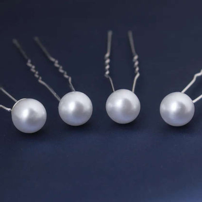 20 Pcs Wedding Hairpins with Pearls in White