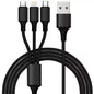 3-in-1 Charging Cable Micro USB Lightning Type-C, Black