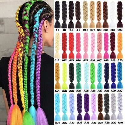 Grey giant braids, reggae braids, gradient braids