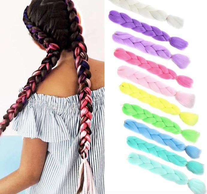 Gradient reggae braids, 6 giant braids, cerise
