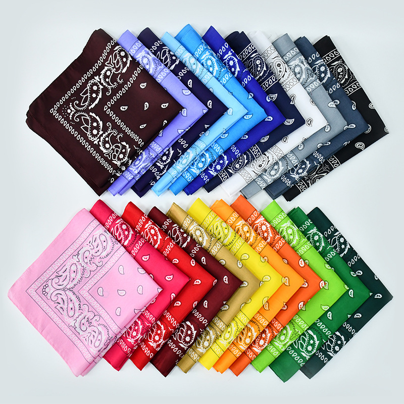 10 pcs Bandana Paisley Pattern Scarves, 54x54cm