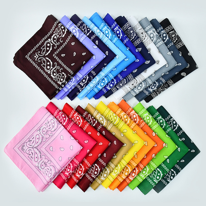 10 pcs Paisley Bandana Scarves, 54x54cm, Warm Colors
