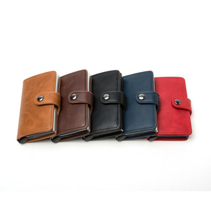 5 Cards Wallet Card Holder with RFID NFC Protection, Dark Brown