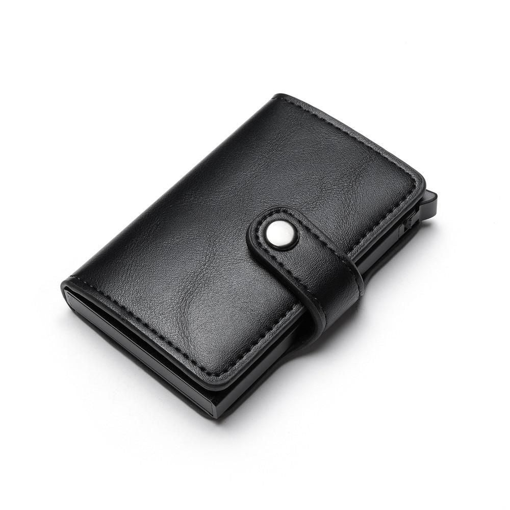 5 Cards Wallet Card Holder with RFID NFC Protection, Dark Brown