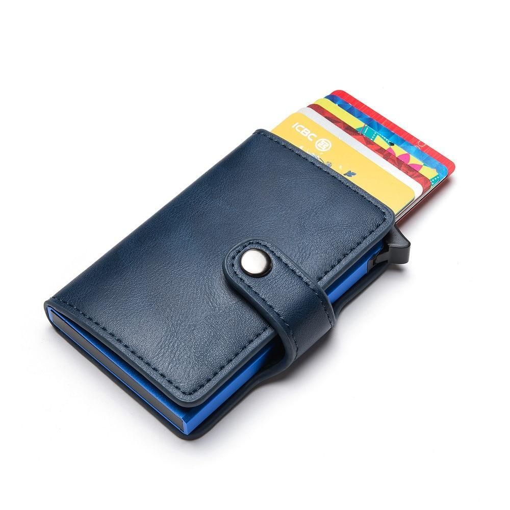 5 Cards Wallet Card Holder with RFID & NFC Protection, Dark blue
