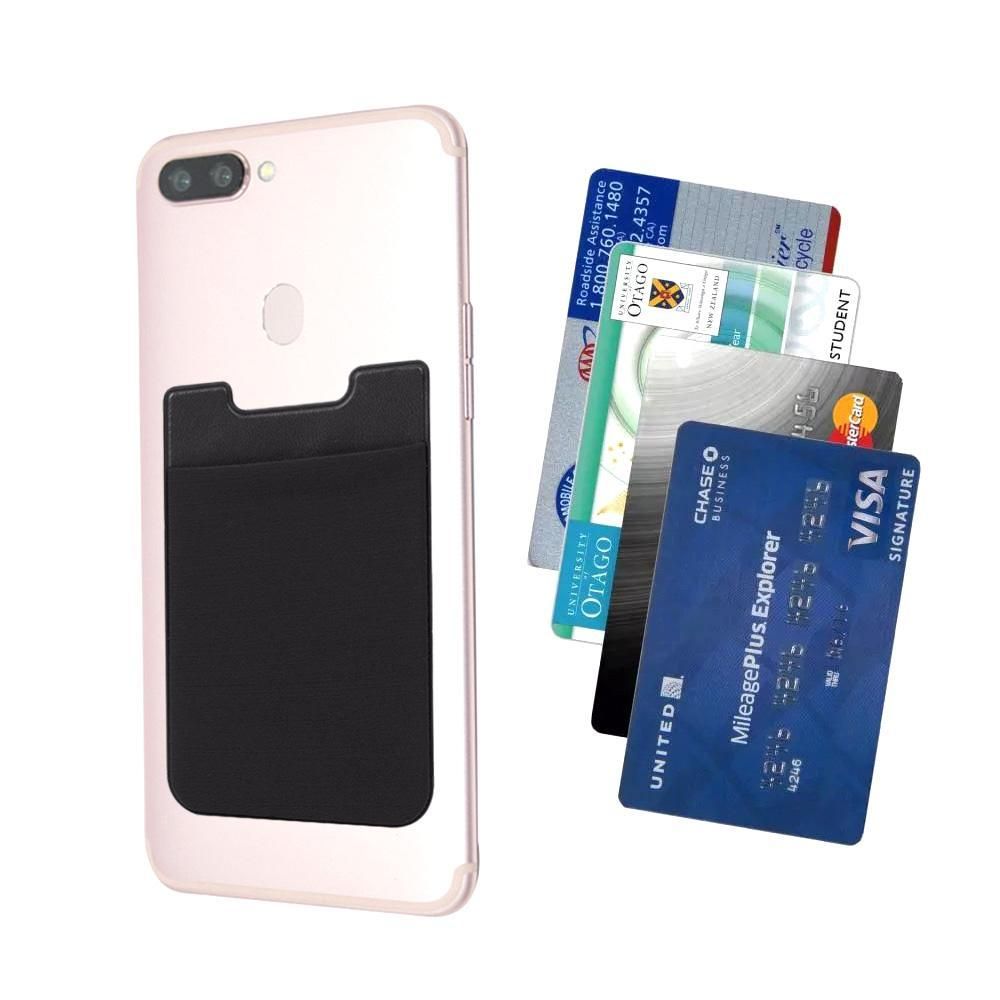 Universal Mobile Wallet Card Holder Self-adhesive Black