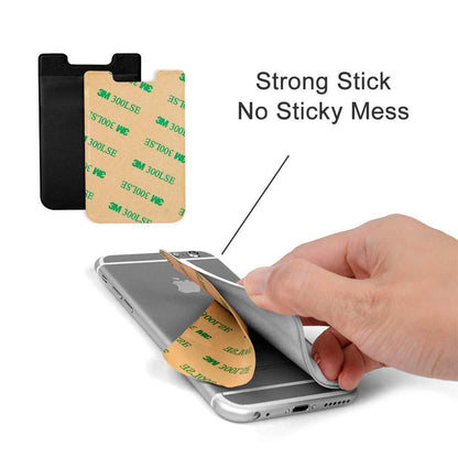 Universal Mobile Wallet Card Holder Self-adhesive Black
