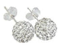 Sparkling Silver Earrings, 10mm