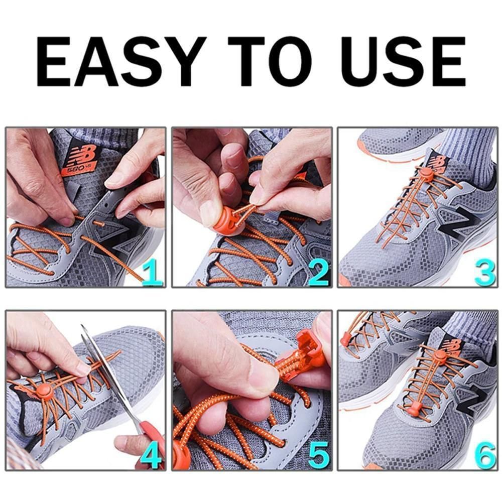Elastic lace shoes with drawstring, purple, 2 pairs