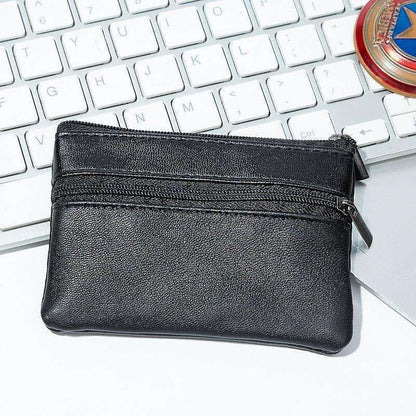 Small Wallet with Zipper Card Holder, Black