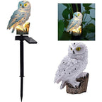 White Owl Solar Garden Light Waterproof Resin Landscape Lamp for Outdoor Garden Decoration