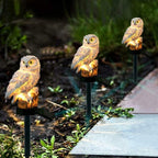 White Owl Solar Garden Light Waterproof Resin Landscape Lamp for Outdoor Garden Decoration