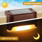 8 Pieces Solar Light, LED, for Stairs, Deck, Outdoor Black Shell Warm White