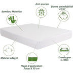 Waterproof Mattress Protector, Soft, Breathable, Anti-Mite, Deep Pocket, Hypoallergenic Mattress Pad, 140 x 200 cm, 30 cm
